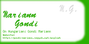 mariann gondi business card
